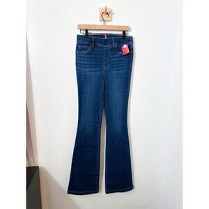 SPANX Flare Jeans Pull On Stretch Midnight Shade Sz Medium Tall NWT 35” Inseam